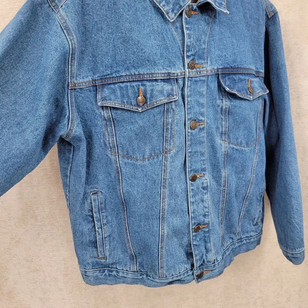 Mississippi River Blues Vintage 90s Classic Blue Jean Denim Trucker Jacket XL